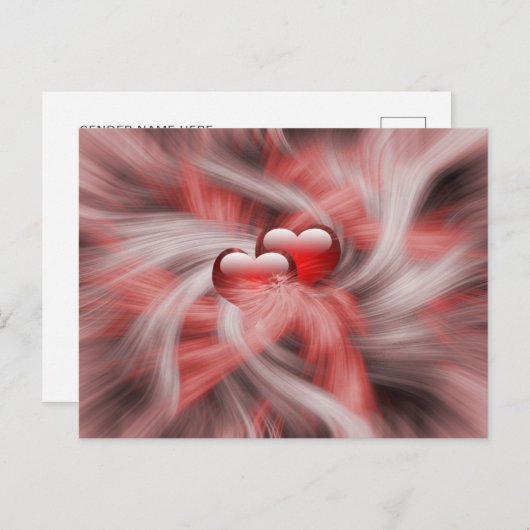 Rote Herzen Liebe Valentines Postkarte (Vorne/Hinten)