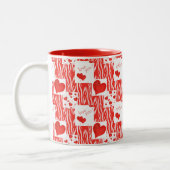 Rote Herzen, Liebe. Zweifarbige Tasse (Links)