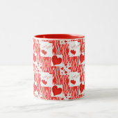 Rote Herzen, Liebe. Zweifarbige Tasse (Mittel)