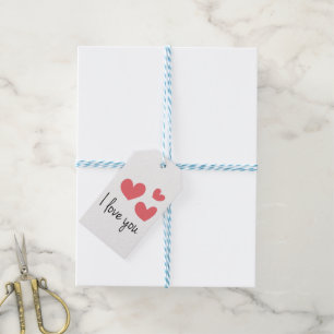 Rote Herzen lieben dich Hochzeit, Party, Brautpart Geschenkanhänger