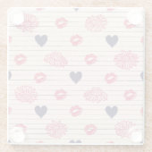 Rote Herzen, Lippen, Gänsehaut. Glasuntersetzer (Rückseite)