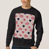 Rote Herzen, Lippen, Gänsehaut. Sweatshirt (Vorderseite)