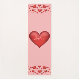 Rote Herzen mit benutzerdefiniertem Text Yogamatte