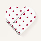 Rote Herzen mit deinem Text Notizblock (Vorderseite)