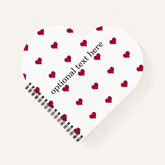 Rote Herzen mit deinem Text Notizblock (Vorderseite)