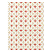 Rote Herzen mit Krone Tischdecke (Vorderseite)