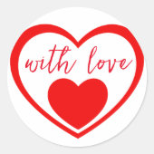 Rote Herzen mit Liebe Runder Aufkleber (Vorderseite)