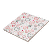 Rote Herzen mit schwarzem Akzent-Muster Fliese (Seite)