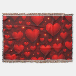 Rote Herzen mit Sternen Muster Decke