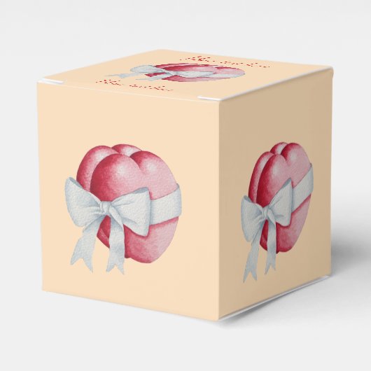 rote Herzen mit weißem Band für Hochzeiten gebunde Geschenkschachtel (Vorderseite)