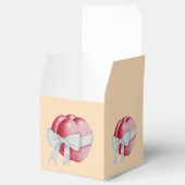 rote Herzen mit weißem Band für Hochzeiten gebunde Geschenkschachtel (Geöffnet)