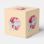 rote Herzen mit weißem Band für Hochzeiten gebunde Geschenkschachtel (Rückseite)