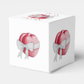 rote Herzen mit weißem Band für Hochzeiten gebunde Geschenkschachtel (Rückseite)