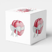 rote Herzen mit weißem Band für Hochzeiten gebunde Geschenkschachtel (Rückseite)