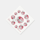 rote Herzen mit weißem Band für Hochzeiten gebunde Serviette (Ecke)