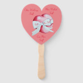 rote Herzen mit weißen Bögen für die Hochzeit Fächer (Rückseite)