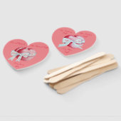 rote Herzen mit weißen Bögen für die Hochzeit Fächer (Non-assembled)