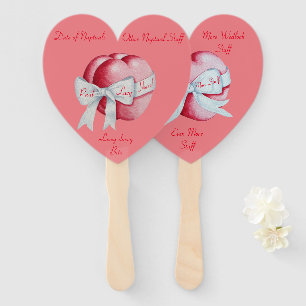 rote Herzen mit weißen Bögen für die Hochzeit Fächer