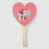 rote Herzen mit weißen Bögen für die Hochzeit Fächer (Vorderseite)