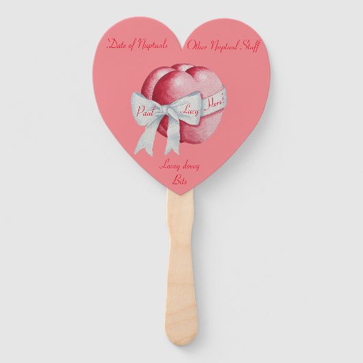 rote Herzen mit weißen Bögen für die Hochzeit Fächer (Vorderseite)