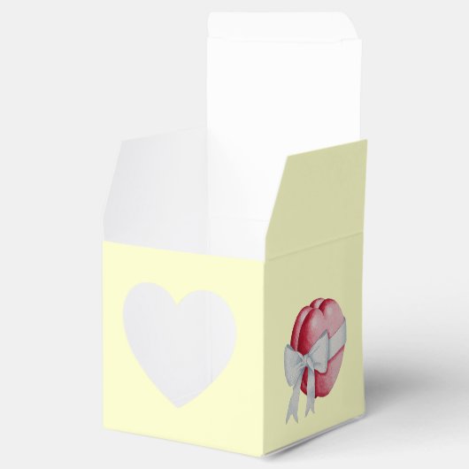 rote Herzen mit weißen Bögen für Hochzeiten gebund Geschenkschachtel (Geöffnet)