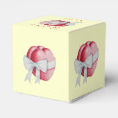 rote Herzen mit weißen Bögen für Hochzeiten gebund Geschenkschachtel (Rückseite)