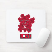 Rote Herzen Mousepad (Mit Mouse)