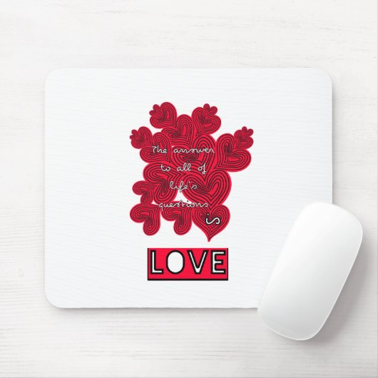 Rote Herzen Mousepad (Mit Mouse)