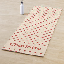 Rote Herzen Muster auf Creme Hintergrund Yoga Mat