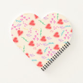 Rote Herzen Muster Spiral Notebook Notizblock (Rückseite)