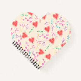 Rote Herzen Muster Spiral Notebook Notizblock