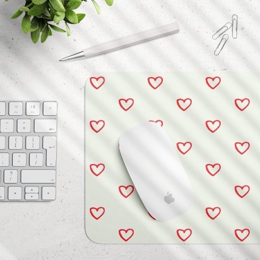 Rote Herzen Muster, Süß, Liebe Mousepad