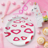 Rote Herzen Pappteller (Party)