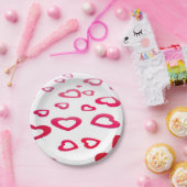 Rote Herzen Pappteller (Party)