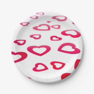 Rote Herzen Pappteller