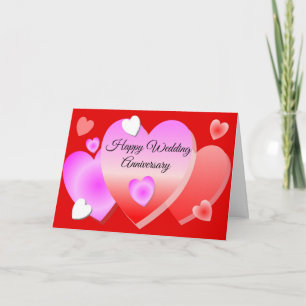 Rote Herzen Personalisierter Hochzeitstag Karte