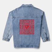 Rote Herzen Personalisiertes Initial-Design Jeansjacke (Rückseite)