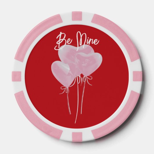 Rote Herzen Pokerchips (Vorderseite)