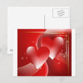 Rote Herzen Postkarte (Vorne/Hinten)
