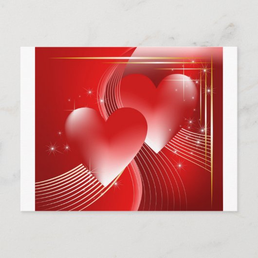 Rote Herzen Postkarte (Vorderseite)