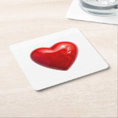 Rote Herzen Rechteckiger Pappuntersetzer (angewinkelt)