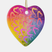 Rote Herzen Regenbogen Keramik Ornament (Rechts)