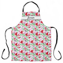 Rote Herzen Rosa Blume Umfassende Schürze