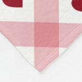 Rote Herzen Rosa Kariert Fleecedecke (Ecke)