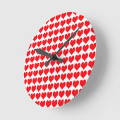 Rote Herzen Runde Wanduhr (Winkel)