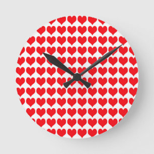 Rote Herzen Runde Wanduhr
