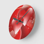 Rote Herzen Runde Wanduhr (Winkel)