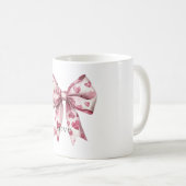 Rote-Herzen-Schleife Liebe Kaffeetasse (VorderseiteRechts)