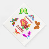 Rote Herzen, Schmetterlinge zauberhaft Serviette (Ecke)