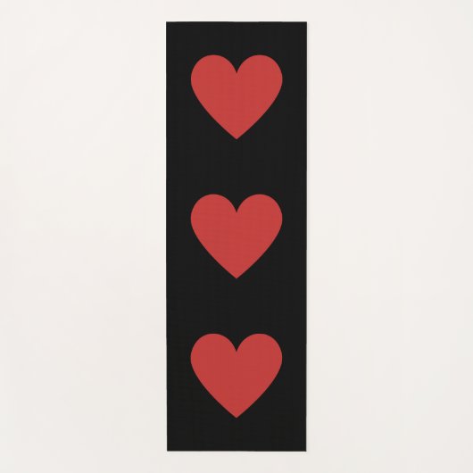 Rote Herzen schwarzer Hintergrund Yoga matte (Vorderseite)
